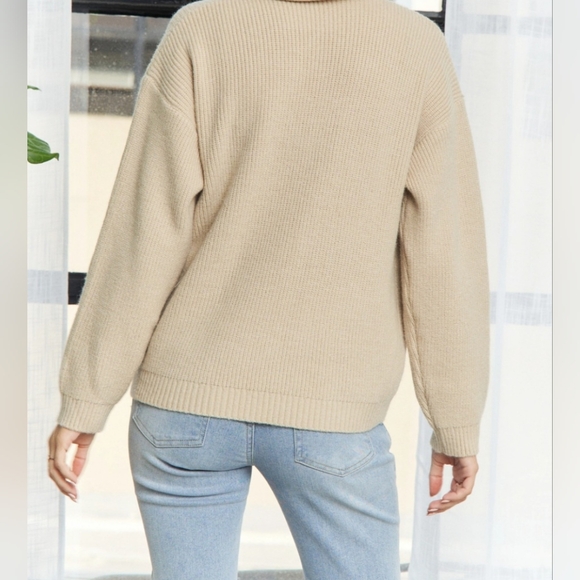 #459-058 SALE 🛑48 OS FINAL PRICE! Boho Big Gold Buttons Denim Pockets Cardigan - Picture 5 of 12